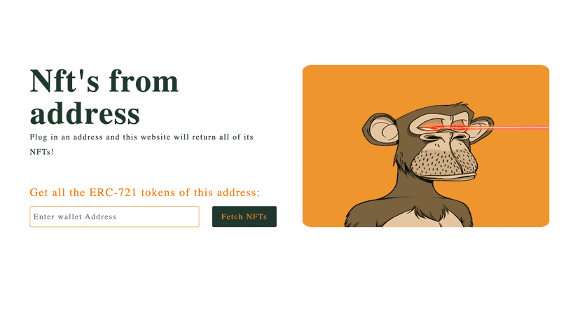 Screenshot of NFT Wallet Display
