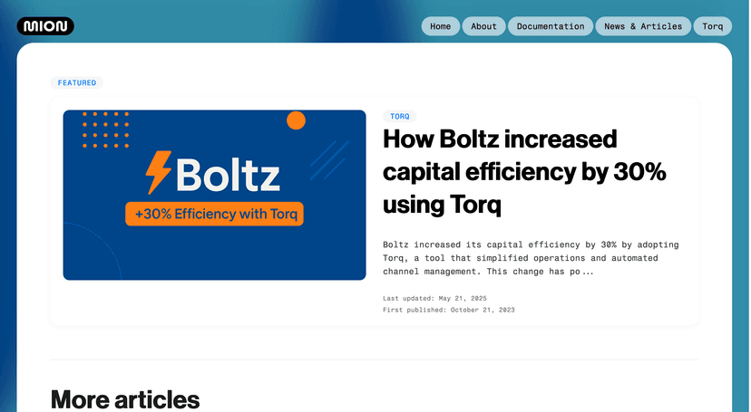 Screenshot of Mion Group Blog Migration
